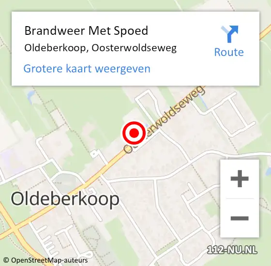 Locatie op kaart van de 112 melding: Brandweer Met Spoed Naar Oldeberkoop, Oosterwoldseweg op 31 december 2013 23:42