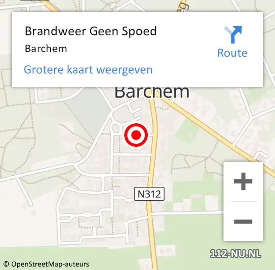 Locatie op kaart van de 112 melding: Brandweer Geen Spoed Naar Barchem op 4 november 2016 18:46