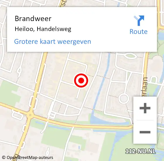 Locatie op kaart van de 112 melding: Brandweer Heiloo, Handelsweg op 4 november 2016 18:54