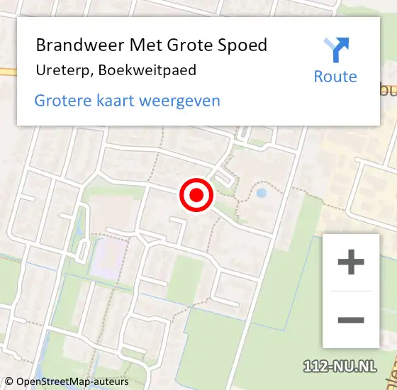 Locatie op kaart van de 112 melding: Brandweer Met Grote Spoed Naar Ureterp, Boekweitpaed op 31 december 2013 23:54