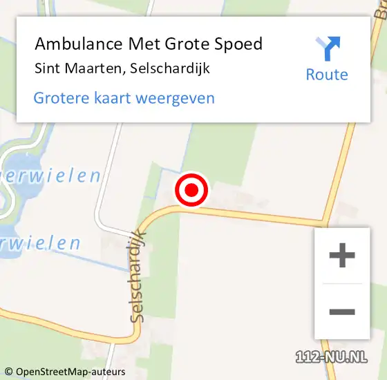 Locatie op kaart van de 112 melding: Ambulance Met Grote Spoed Naar Sint Maarten, Selschardijk op 4 november 2016 20:57