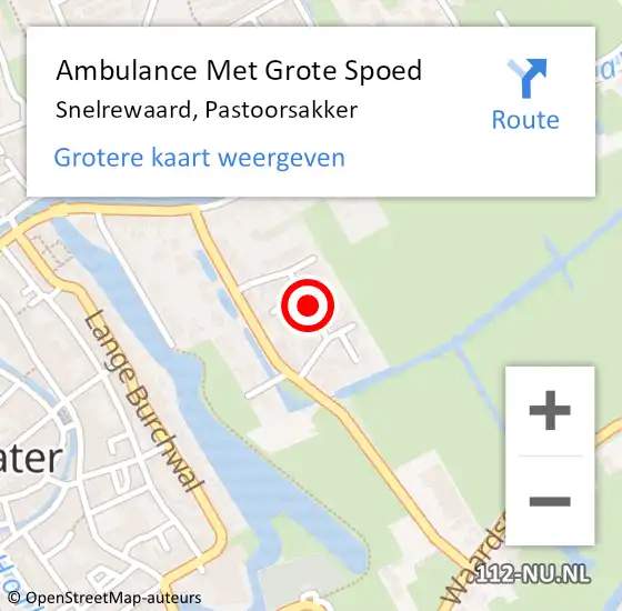 Locatie op kaart van de 112 melding: Ambulance Met Grote Spoed Naar Snelrewaard, Pastoorsakker op 4 november 2016 21:33