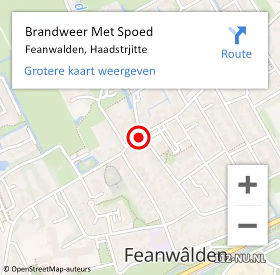 Locatie op kaart van de 112 melding: Brandweer Met Spoed Naar Feanwalden, Haadstrjitte op 31 december 2013 23:56