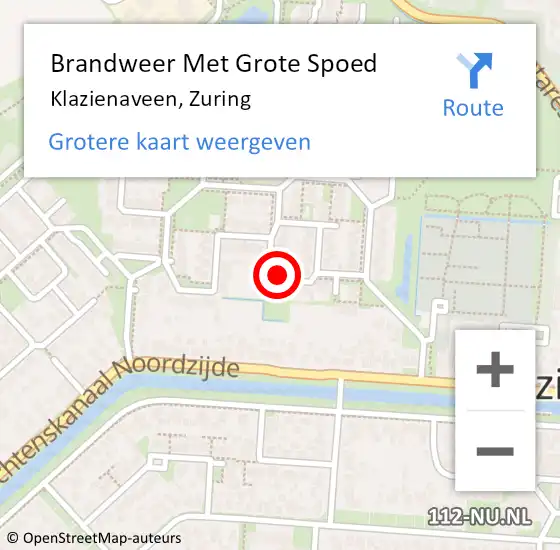 Locatie op kaart van de 112 melding: Brandweer Met Grote Spoed Naar Klazienaveen, Zuring op 31 december 2013 23:57