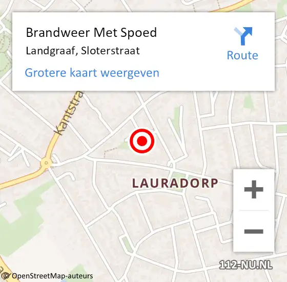 Locatie op kaart van de 112 melding: Brandweer Met Spoed Naar Landgraaf, Sloterstraat op 4 november 2016 22:33