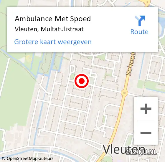 Locatie op kaart van de 112 melding: Ambulance Met Spoed Naar Vleuten, Multatulistraat op 4 november 2016 23:59