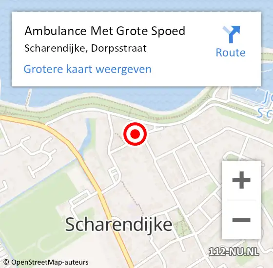 Locatie op kaart van de 112 melding: Ambulance Met Grote Spoed Naar Scharendijke, Dorpsstraat op 5 november 2016 00:14