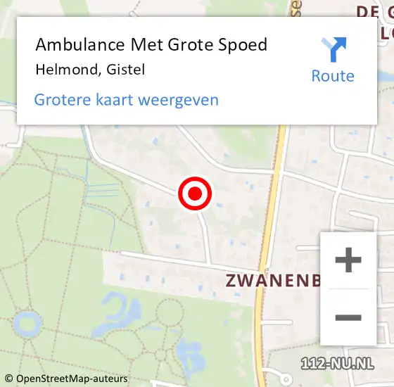 Locatie op kaart van de 112 melding: Ambulance Met Grote Spoed Naar Helmond, Gistel op 5 november 2016 01:32