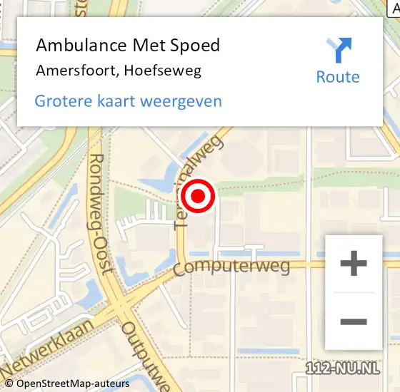 Locatie op kaart van de 112 melding: Ambulance Met Spoed Naar Amersfoort, Hoefseweg op 5 november 2016 03:24