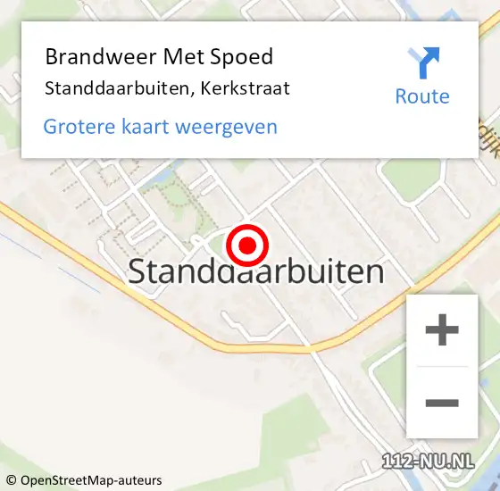 Locatie op kaart van de 112 melding: Brandweer Met Spoed Naar Standdaarbuiten, Kerkstraat op 1 januari 2014 00:06