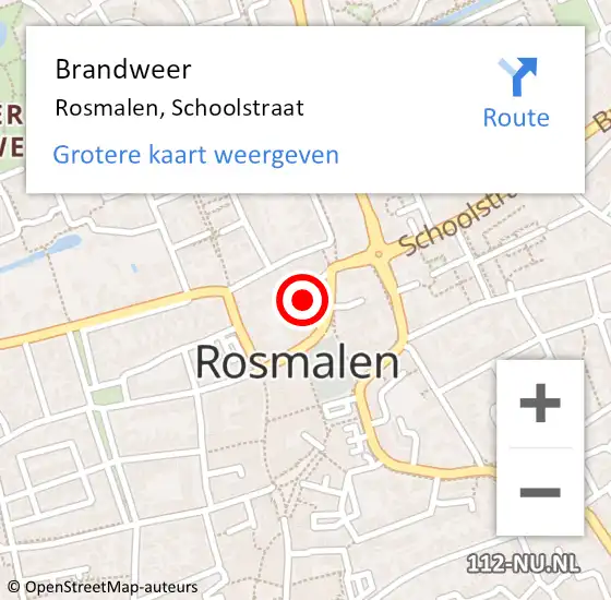 Locatie op kaart van de 112 melding: Brandweer Rosmalen, Schoolstraat op 5 november 2016 05:16