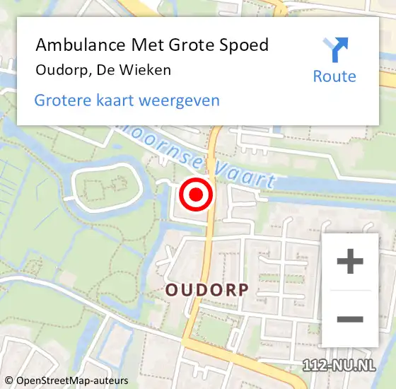 Locatie op kaart van de 112 melding: Ambulance Met Grote Spoed Naar Oudorp, De Wieken op 5 november 2016 06:29