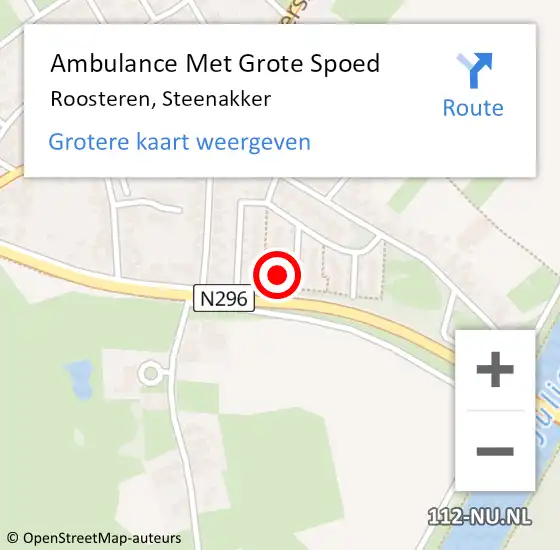 Locatie op kaart van de 112 melding: Ambulance Met Grote Spoed Naar Roosteren, Steenakker op 5 november 2016 07:37