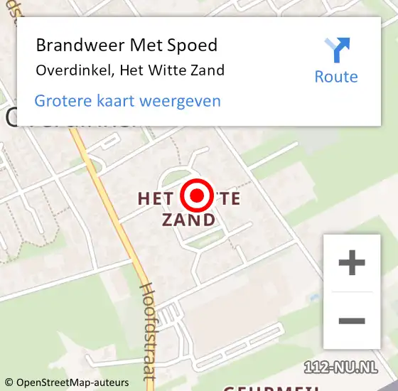 Locatie op kaart van de 112 melding: Brandweer Met Spoed Naar Overdinkel, Het Witte Zand op 1 januari 2014 00:09