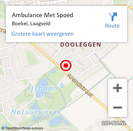 Locatie op kaart van de 112 melding: Ambulance Met Spoed Naar Boekel, Laagveld op 5 november 2016 08:12
