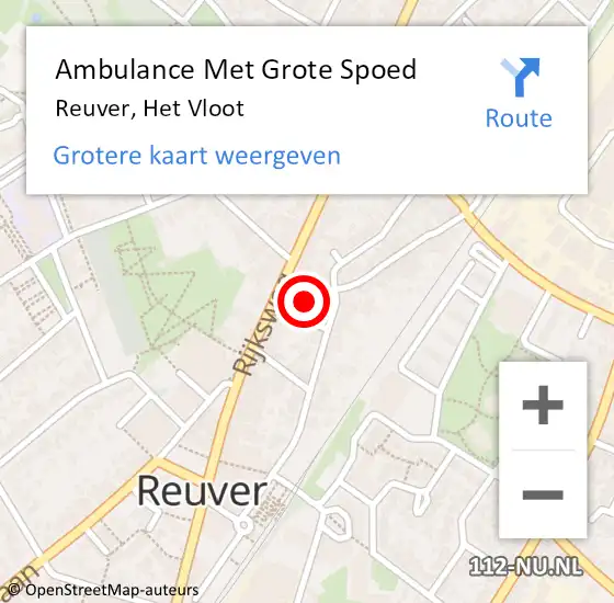 Locatie op kaart van de 112 melding: Ambulance Met Grote Spoed Naar Reuver, Het Vloot op 5 november 2016 09:16