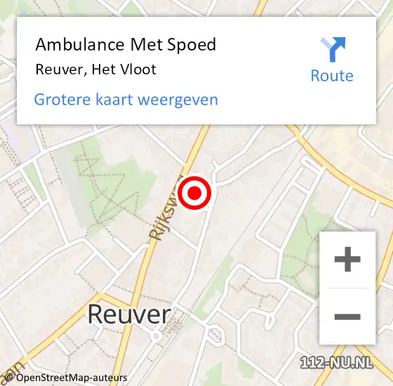 Locatie op kaart van de 112 melding: Ambulance Met Spoed Naar Reuver, Het Vloot op 5 november 2016 10:03