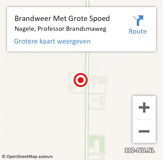 Locatie op kaart van de 112 melding: Brandweer Met Grote Spoed Naar Nagele, Professor Brandsmaweg op 5 november 2016 10:18