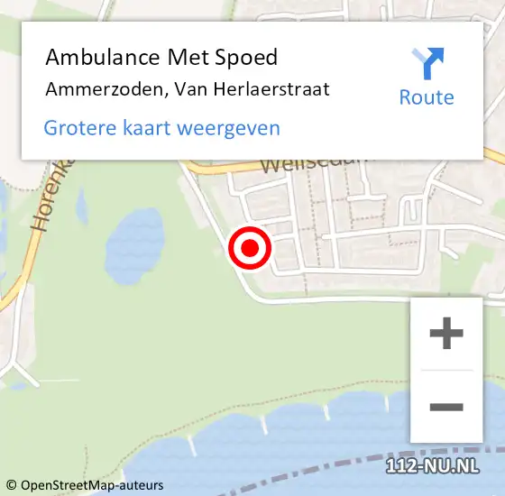 Locatie op kaart van de 112 melding: Ambulance Met Spoed Naar Ammerzoden, Van Herlaerstraat op 5 november 2016 10:26