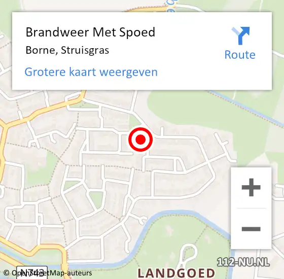 Locatie op kaart van de 112 melding: Brandweer Met Spoed Naar Borne, Struisgras op 1 januari 2014 00:12