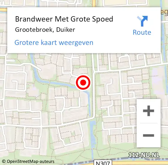 Locatie op kaart van de 112 melding: Brandweer Met Grote Spoed Naar Grootebroek, Duiker op 1 januari 2014 00:15