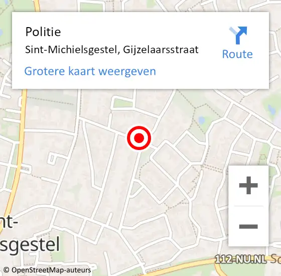 Locatie op kaart van de 112 melding: Politie Sint-Michielsgestel, Gijzelaarsstraat op 5 november 2016 15:30