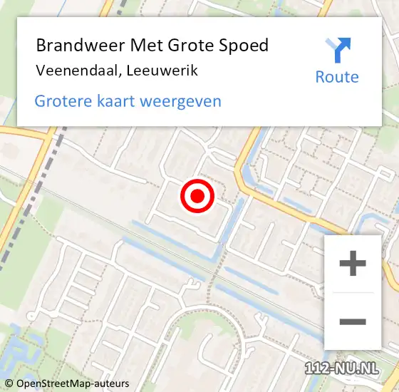 Locatie op kaart van de 112 melding: Brandweer Met Grote Spoed Naar Veenendaal, Leeuwerik op 5 november 2016 16:40