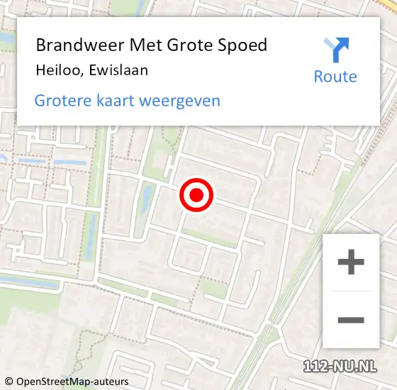 Locatie op kaart van de 112 melding: Brandweer Met Grote Spoed Naar Heiloo, Ewislaan op 5 november 2016 17:19