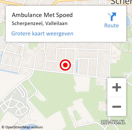 Locatie op kaart van de 112 melding: Ambulance Met Spoed Naar Scherpenzeel, Valleilaan op 5 november 2016 17:36