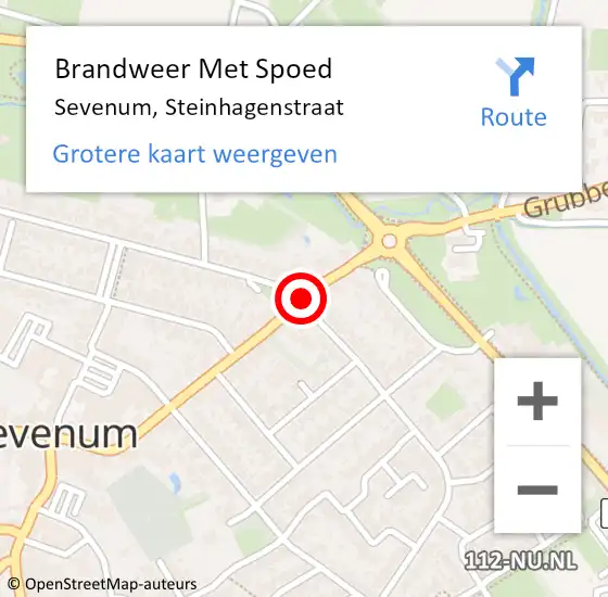 Locatie op kaart van de 112 melding: Brandweer Met Spoed Naar Sevenum, Steinhagenstraat op 5 november 2016 18:15