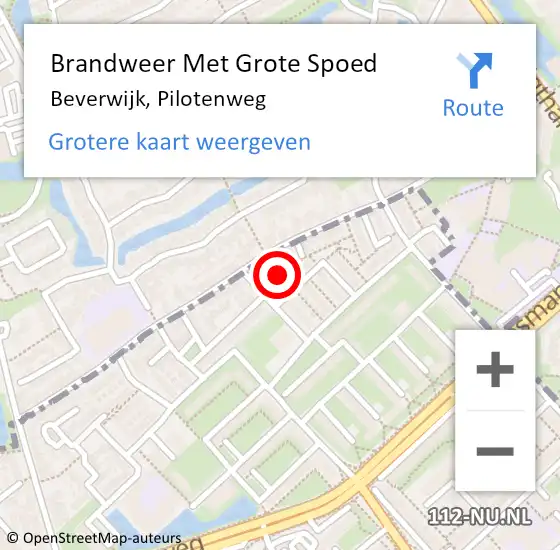 Locatie op kaart van de 112 melding: Brandweer Met Grote Spoed Naar Beverwijk, Pilotenweg op 5 november 2016 18:19