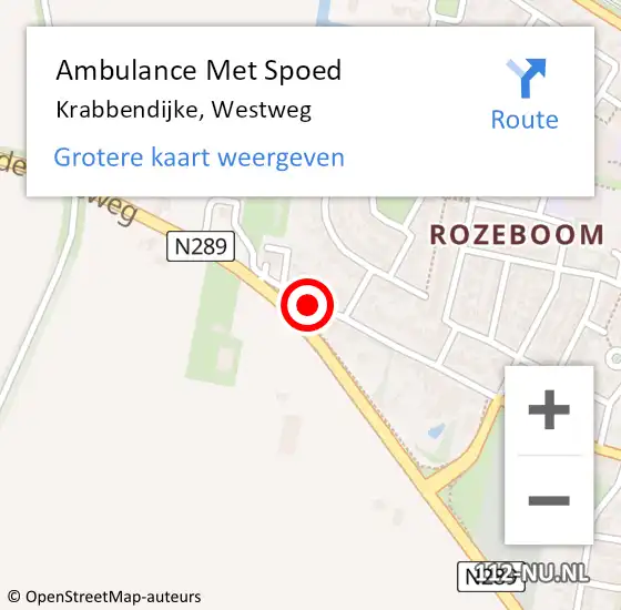 Locatie op kaart van de 112 melding: Ambulance Met Spoed Naar Krabbendijke, Westweg op 5 november 2016 18:23