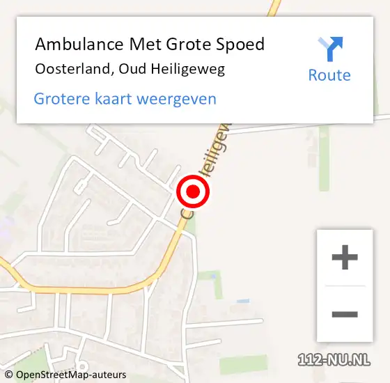 Locatie op kaart van de 112 melding: Ambulance Met Grote Spoed Naar Oosterland, Oud Heiligeweg op 5 november 2016 19:25