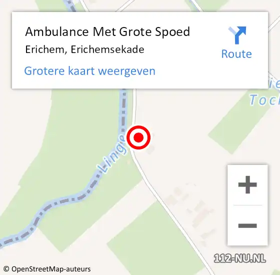 Locatie op kaart van de 112 melding: Ambulance Met Grote Spoed Naar Erichem, Erichemsekade op 5 november 2016 20:32