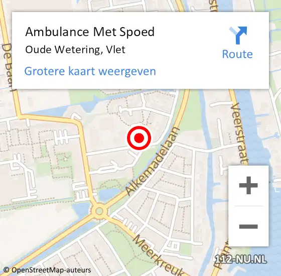 Locatie op kaart van de 112 melding: Ambulance Met Spoed Naar Oude Wetering, Vlet op 5 november 2016 23:01