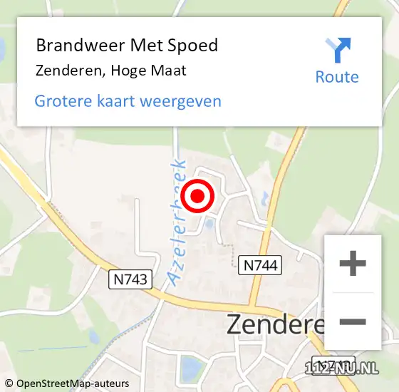 Locatie op kaart van de 112 melding: Brandweer Met Spoed Naar Zenderen, Hoge Maat op 1 januari 2014 00:25