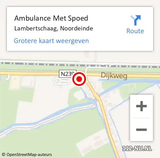 Locatie op kaart van de 112 melding: Ambulance Met Spoed Naar Lambertschaag, Noordeinde op 5 november 2016 23:53