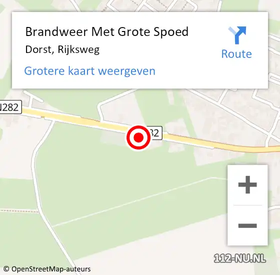 Locatie op kaart van de 112 melding: Brandweer Met Grote Spoed Naar Dorst, Rijksweg op 1 januari 2014 00:27