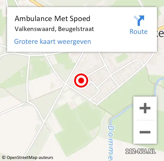 Locatie op kaart van de 112 melding: Ambulance Met Spoed Naar Valkenswaard, Beugelstraat op 6 november 2016 02:05