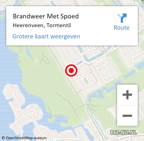 Locatie op kaart van de 112 melding: Brandweer Met Spoed Naar Heerenveen, Tormentil op 1 januari 2014 00:27