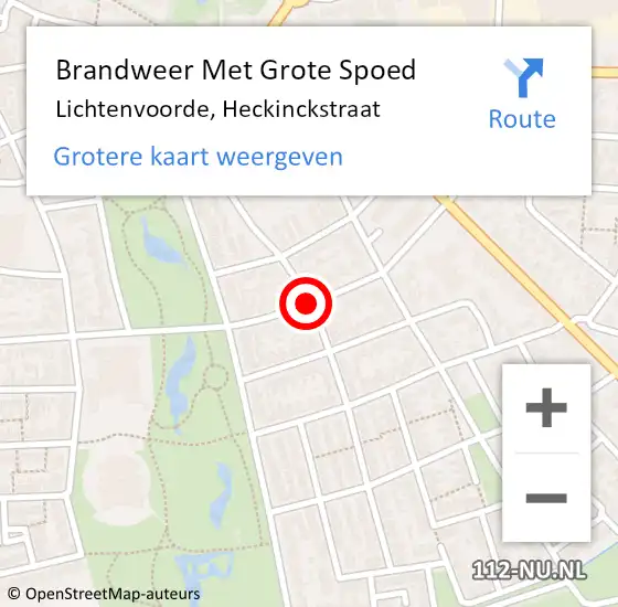 Locatie op kaart van de 112 melding: Brandweer Met Grote Spoed Naar Lichtenvoorde, Heckinckstraat op 1 januari 2014 00:28