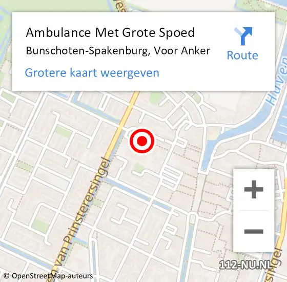 Locatie op kaart van de 112 melding: Ambulance Met Grote Spoed Naar Bunschoten-Spakenburg, Voor Anker op 6 november 2016 04:09