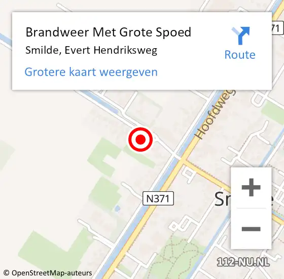 Locatie op kaart van de 112 melding: Brandweer Met Grote Spoed Naar Smilde, Evert Hendriksweg op 6 november 2016 04:26