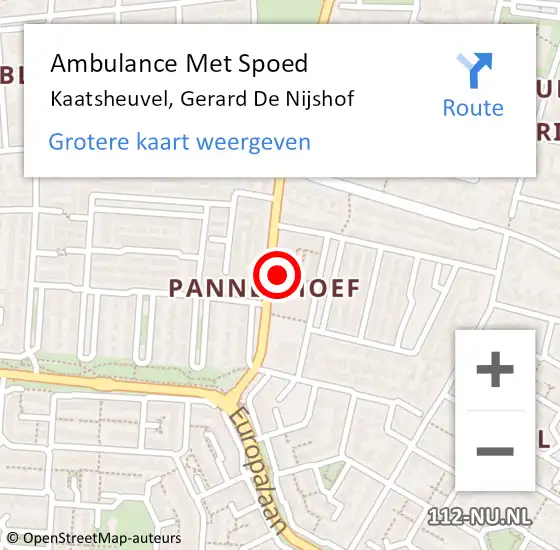 Locatie op kaart van de 112 melding: Ambulance Met Spoed Naar Kaatsheuvel, Gerard De Nijshof op 6 november 2016 04:59