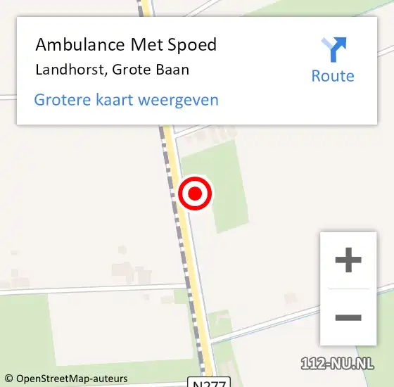 Locatie op kaart van de 112 melding: Ambulance Met Spoed Naar Landhorst, Grote Baan op 6 november 2016 06:13