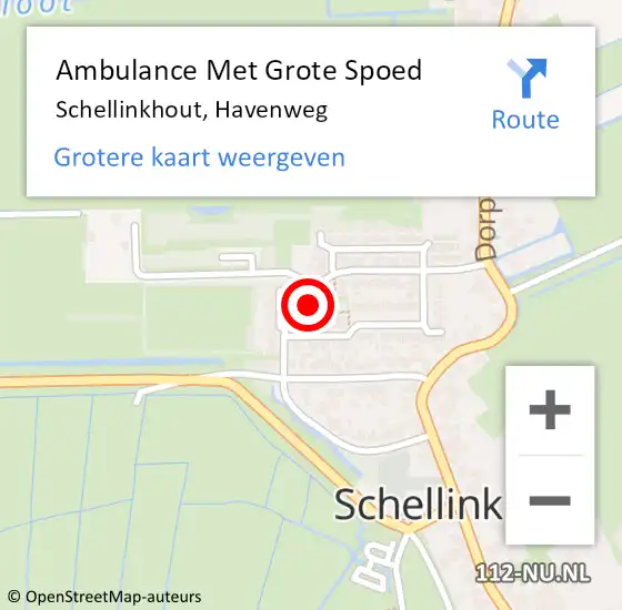 Locatie op kaart van de 112 melding: Ambulance Met Grote Spoed Naar Schellinkhout, Havenweg op 6 november 2016 09:44