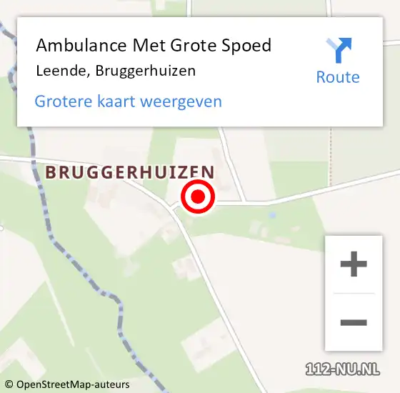 Locatie op kaart van de 112 melding: Ambulance Met Grote Spoed Naar Leende, Bruggerhuizen op 6 november 2016 09:44