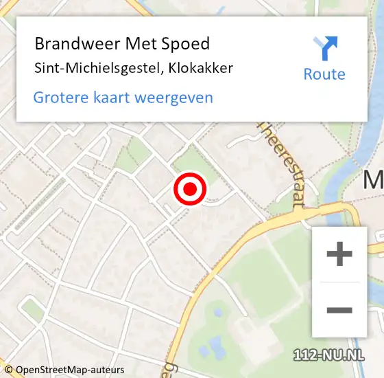 Locatie op kaart van de 112 melding: Brandweer Met Spoed Naar Sint-Michielsgestel, Klokakker op 6 november 2016 09:58