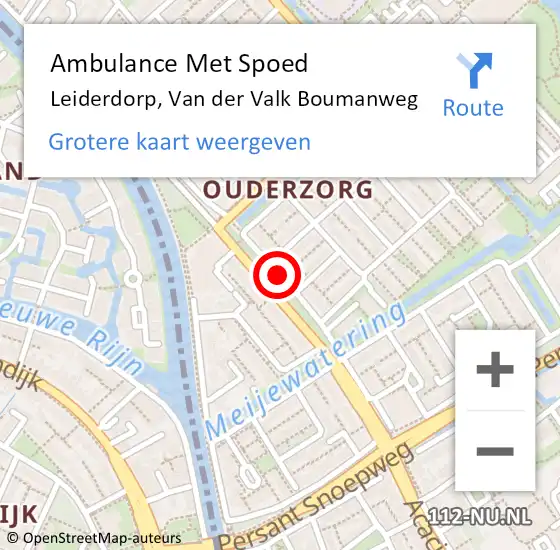 Locatie op kaart van de 112 melding: Ambulance Met Spoed Naar Leiderdorp, Van Der Valk Boumanweg op 6 november 2016 13:43