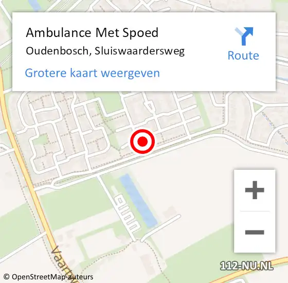 Locatie op kaart van de 112 melding: Ambulance Met Spoed Naar Oudenbosch, Sluiswaardersweg op 6 november 2016 14:13